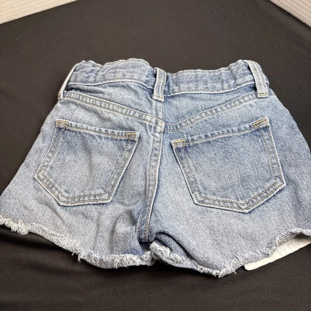 OLD NAVY Hi-Rise Light Denim Distressed Adjustable Waist Girls Shorts Size 5